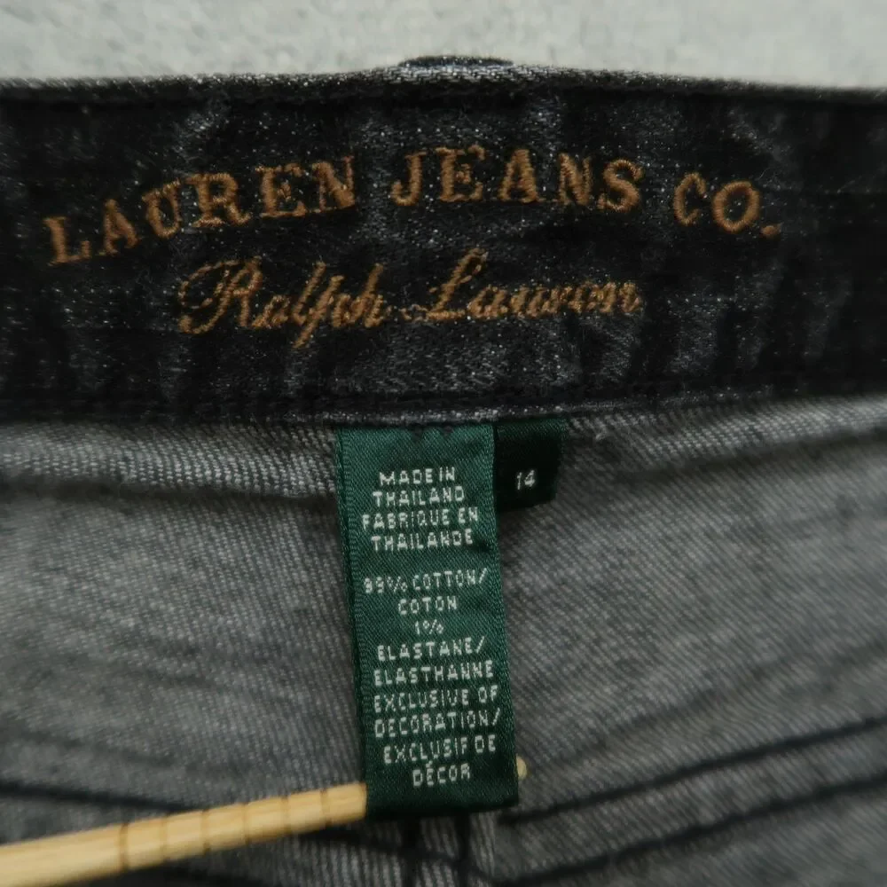 Ralph Lauren Jeans Women's 14 Gray High-Rise Classic Straight Denim 31